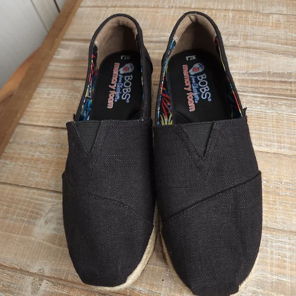 Bobs From Skechers Woman’s Black Espadrille. Size 8 1/2 - Picture 2 of 13